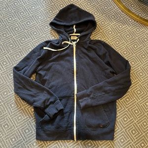 Faherty brand navy zip up hoodie medium